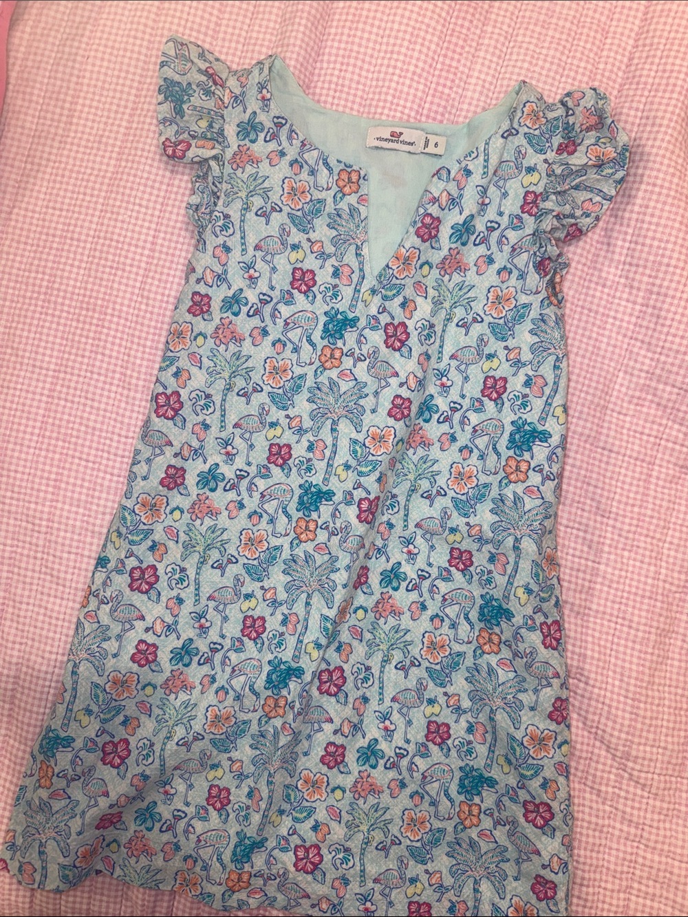 Vineyard Vines Light Blue Flamingo & Floral Nightgown